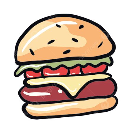 Cute Hamburgers Hamburger Cute Doodle Png Transparent Clipart Image