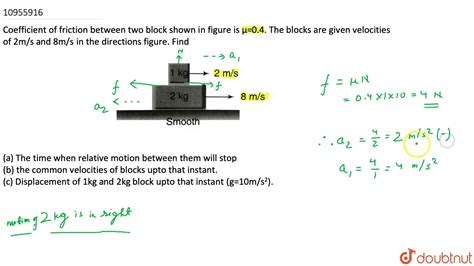 Coefficient Of Friction Between Two Block Shown In Figure Ia Mu 0 4