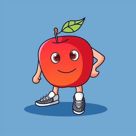 Ilustración de vector de dibujos animados de hombre de Apple Vector