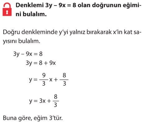 Doğrusal Denklemler Çözümlü Sorular 8 sınıf matematik örnekler cevapları