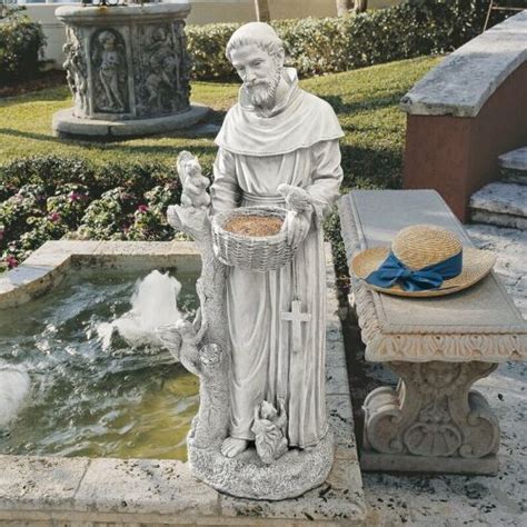 St Francis Garden Statue Bird Feeder Fasci Garden