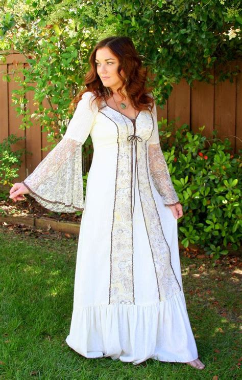 Vintage 70s Bohemian Hippie Goddess Corset Wedding Maxi Dress Etsy Vintage Clothes 70s Maxi