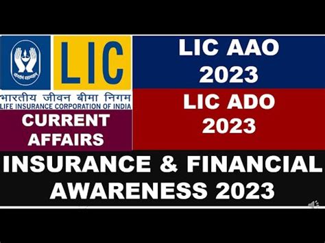 Insurance Current Affairs 2023 Insurance Awareness 2023 LIC ADO