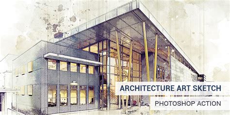 Architecture Sketch Art Photoshop Action SlideSalad