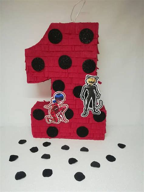 Ready To Ship Number One Ladygbug Pinata Miraculous Ladybug Ladybug Party Ladybug Pinata