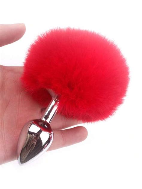 1pc Pom Pom Decor Butt Plug Buttplug Sex Toys For Beginner Women