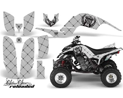 Amr Racing Decal Graphics Kit Quad Sticker Wrap Reloaded Black Silver Yamaha Raptor 660 01 05