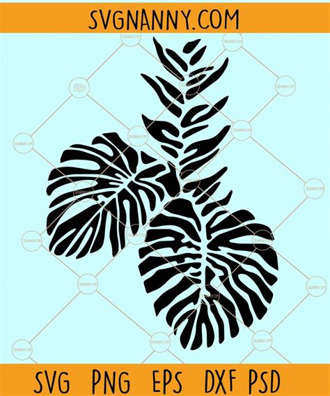 Stencil Monstera Svg Monstera Leaf Svg Tropical Leaf Silhouette Svg