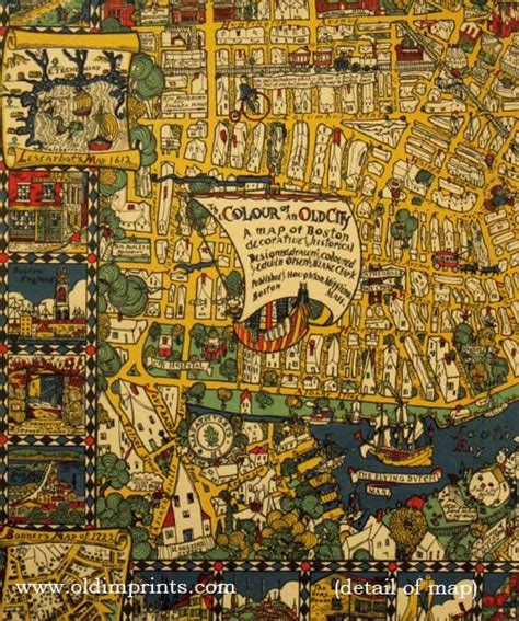 Colour Of An Old City A Map Of Boston Decorative And Historical