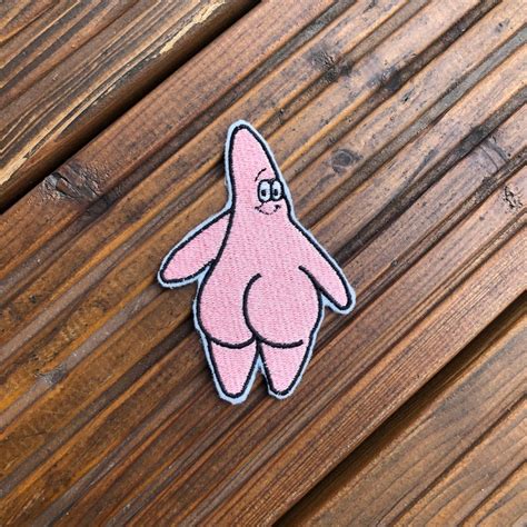 Naked Patrick Iron On Patch Iron On Sew On Patrick Sponge Etsy