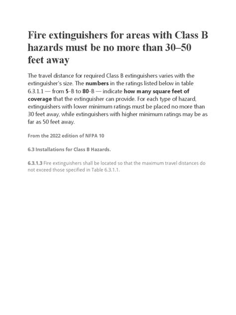 25 Fire Extinguishers For Areas With Class B Hazards Must Be No More ...