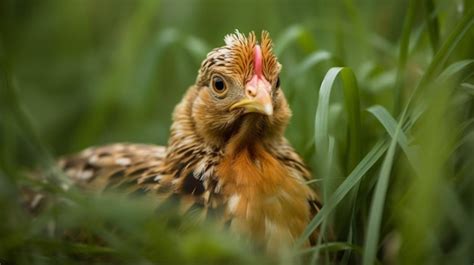 Premium Ai Image A Chicken In The Grass