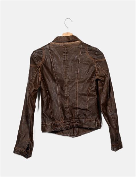 Zara Chaqueta biker marrón descuento 75 Micolet