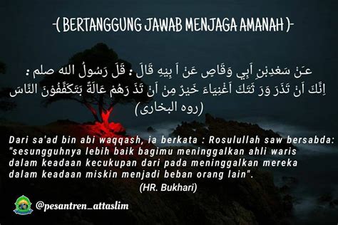 Hadis Tentang Bertanggung Jawab Menjaga Amanah Hadis Quotes Lockscreen