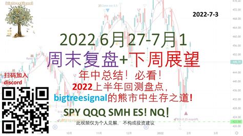 美股bigtreesignal自动交易信号2022上半年回测盘点，bigtreesignal的熊市中生存之道 下周操作计划，spy Qqq Smh Es Nq Youtube