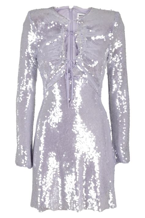 Self Portrait Lilac Sequin Mini Dress Lyst