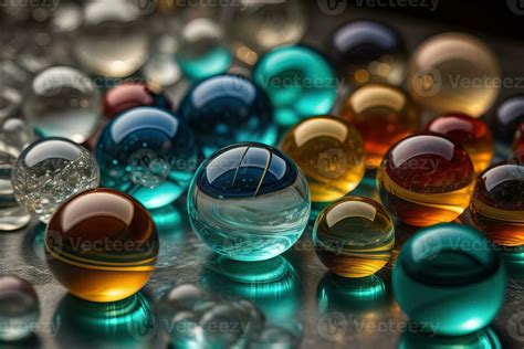 Ai Generated Colorful Glass Marbles On A The Table Selective Focus Ai Generative 35710433