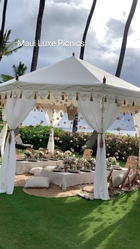 Luxury Picnic With Hanging Florals And Luxury Tent With Maui Luxe