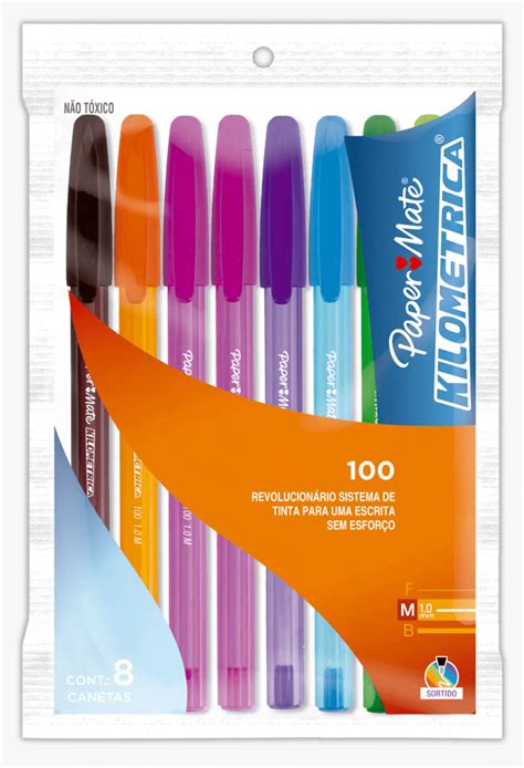 Caneta Esferográfica Paper Mate Kilometrica 100 Colorz 1 0mm C 8und