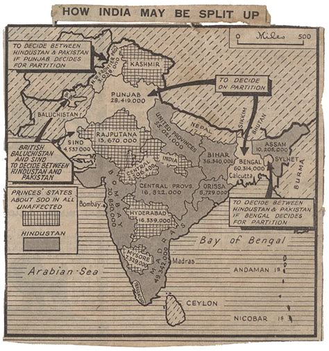 How India may be split up (1947) - Vivid Maps