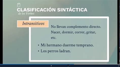 ClasificaciÓn SintÁctica Del Verbo Youtube