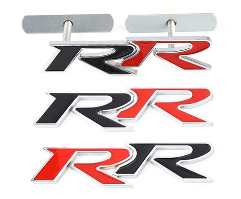 3D Metal RR Logo Emblem Badge Decals Front Back Trunk Car Stickers For