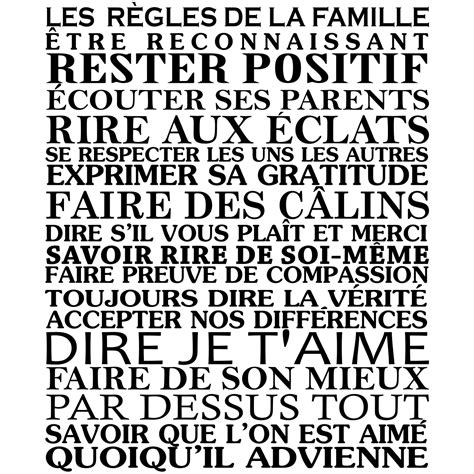 Sticker Les R Gles De La Famille Stickers Citations Fran Ais