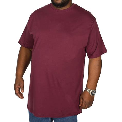 Bigdude Plain Crew Neck T Shirt Burgundy Tall Bigdude