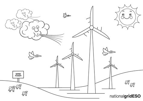 Wind Turbine Coloring Page