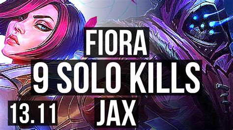 FIORA Vs JAX TOP 71 Winrate 9 Solo Kills Legendary 13 2 4 KR