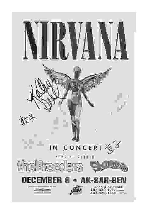 Nirvana 1993 The Breeders And Shonen Knife Signed Ak Sar Ben Coliseum