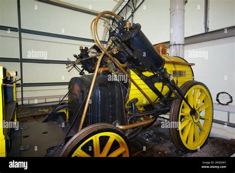 Replica Of Robert Stephenson S Rocket Steam Locomotive On Display At The National Railway