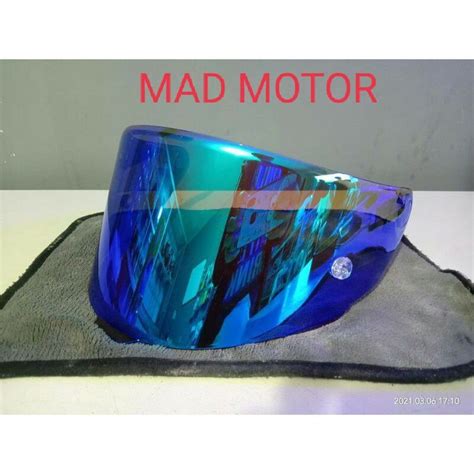 Jual KACA HELM KYT TT COURSE COSTUM IRIDIUM BLUE RED GOLD Tear Off