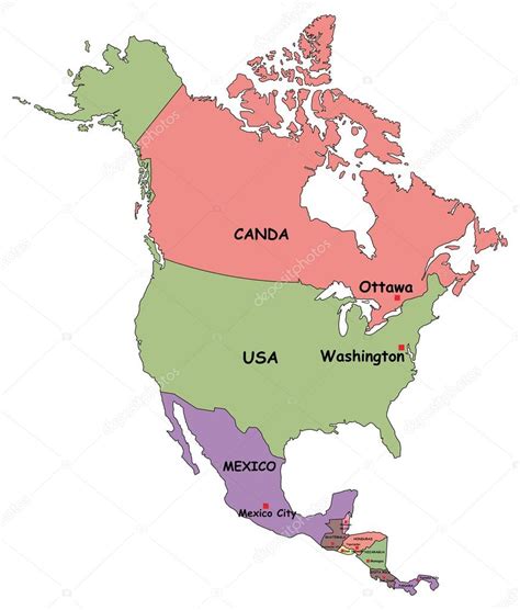 North America Political Map With Capitals