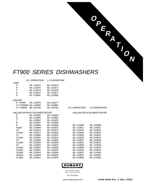 Hobart Ft900 Dishwasher Wiring Diagram Wiring Diagram