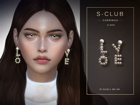 Sims S Club Ts Ll Earrings By S Club The Pearl Letter