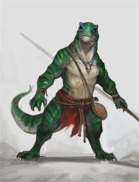 Male Iruzi Lizardfolk Barbarian Pathfinder 2e Pfrpg Pfsrd Dnd D D 3 5