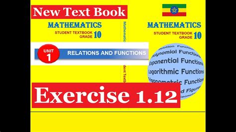 Mathematics Grade 10 Unit 1 Exercise 1 12 From New Text Book Girma21 Youtube