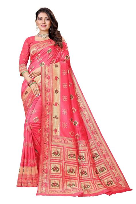 Party Wear Printed Jacquard Silk Saree M With Blouse Piece At Rs