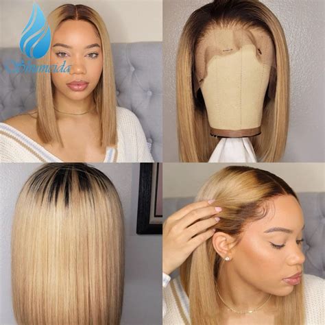 Shumeida Ombre Blonde Color Lace Front Wigs Pre Plucked Brazilian