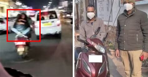 Couple Romance On Moving Honda Activa Scooter Seized Rider Arrested By Lucknow Police After