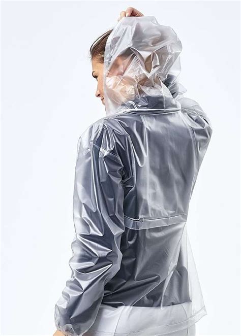 Plastic Mac Pvc Raincoat Hooded Cloak Rain Wear Transparent Hoods