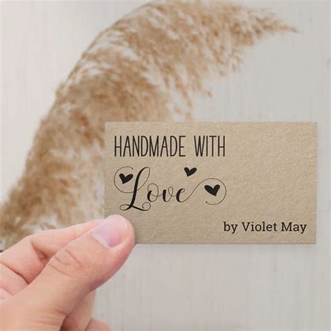 Rustic Handmade With Love Heart Kraft Business Card Zazzle