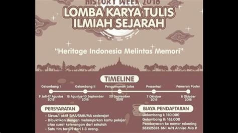 Agenda Lomba Karya Tulis Ilmiah Sejarah Berhadiah Rp Juta