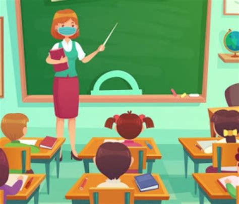 Gambar Guru Mengajar Di Kelas Kartun Animasi Ibu Guru Mengajar Di Dalam Ruang Kelas Background