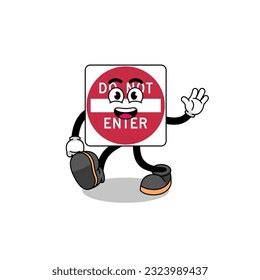 Cartoon Illustration Do Not Enter Road Stock Vector (Royalty Free ...