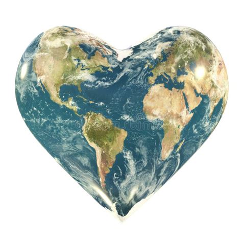 Earth With Heart Shape Stock Illustration Illustration Of Warming