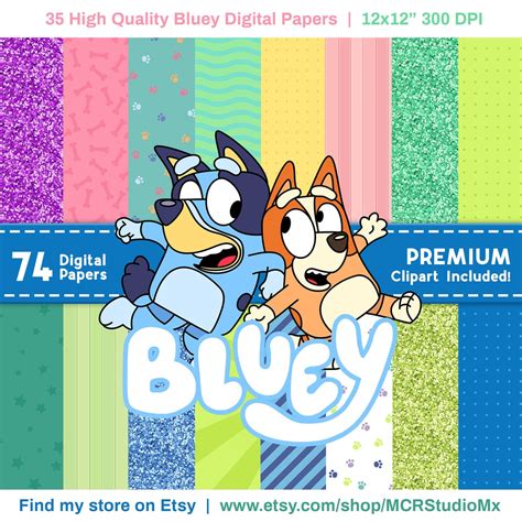 Bluey Digital Papers X Dpi Bonus Etsy