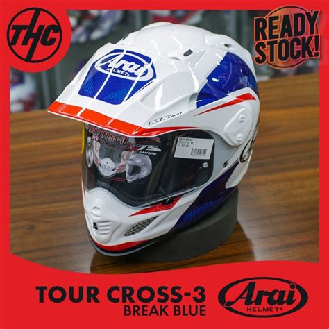 Arai Helmet Tour Cross Iii Tx Break Blue Adventure Lazada Indonesia