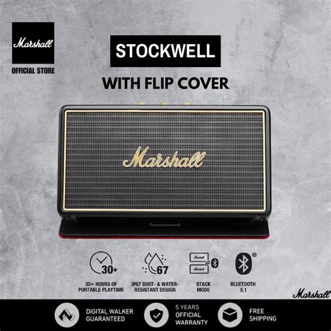 Marshall Stockwell With Flip Cover Wireless Bluetooth Speaker Portable